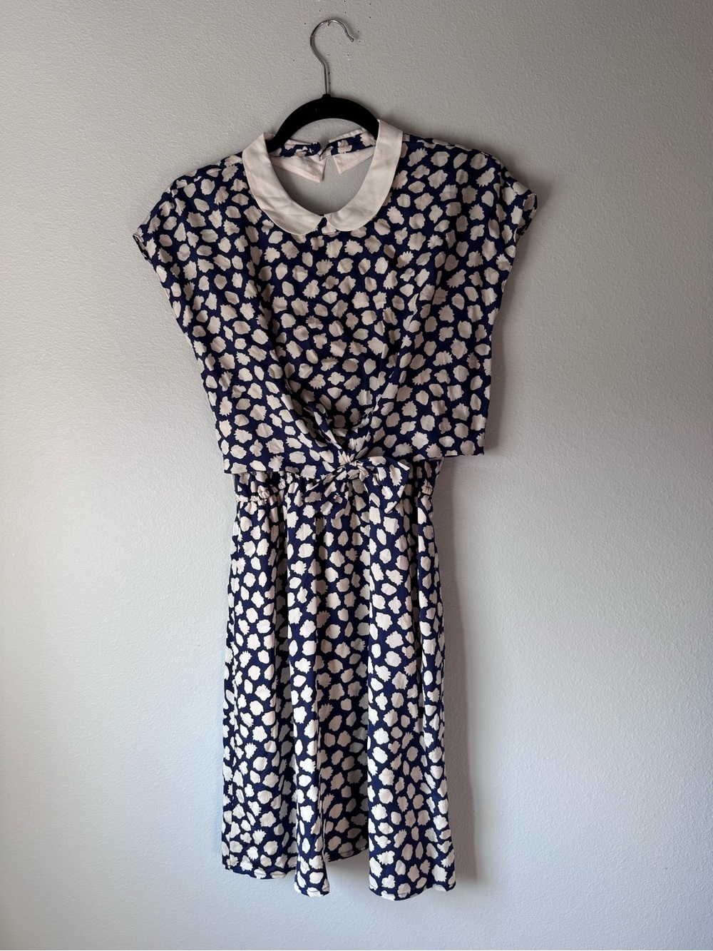 Maeve Navy & White Printed Collared Dress